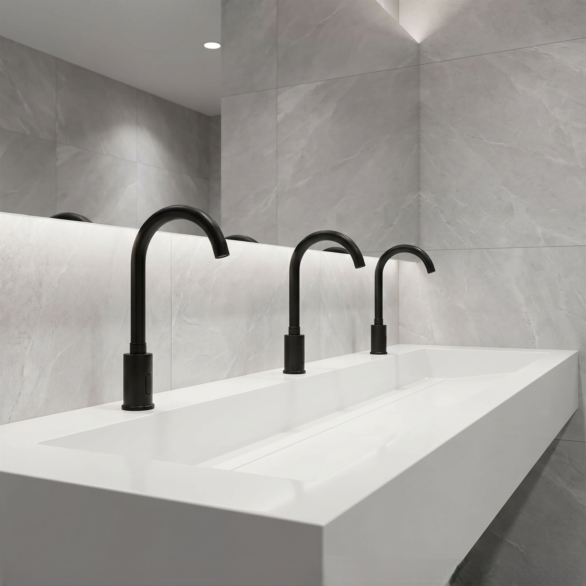 FB51MB � Fontana Wella Goose Neck Commercial Automatic Matte Black Sensor Faucet