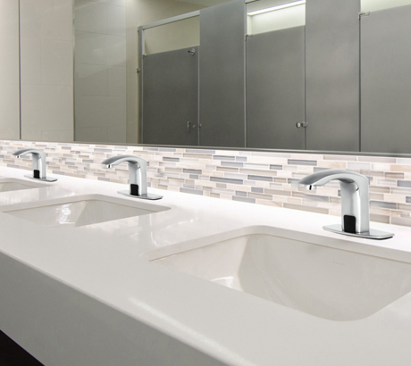 Chrome Deck Mount Infrared Sensor Faucets