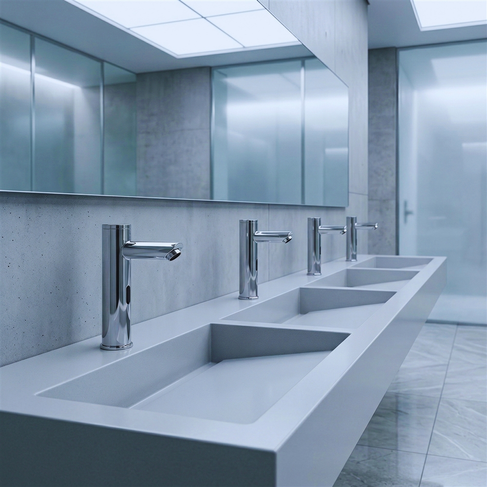 Chrome ADA touchless sink faucet