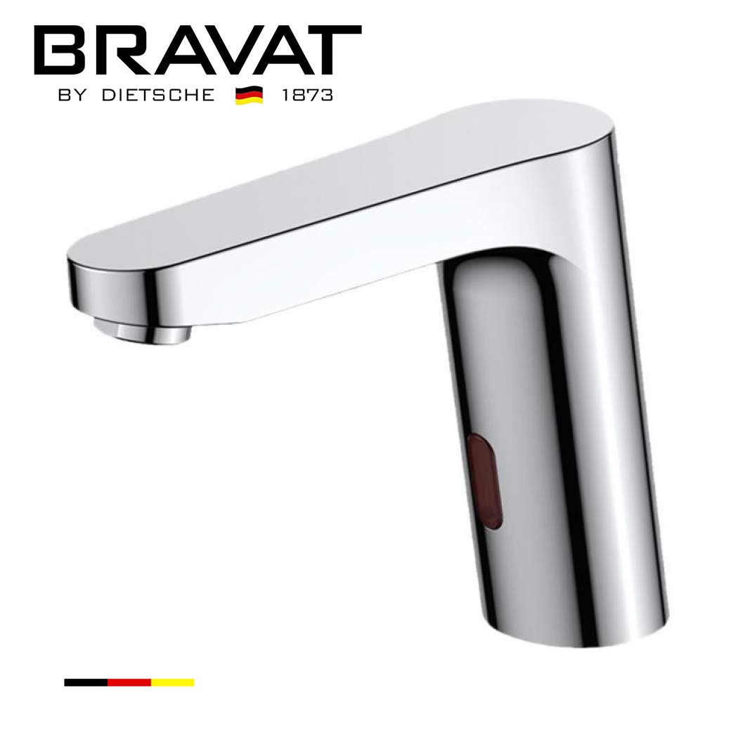 Bravat Commercial Deck Mount Chrome Automatic Motion Sensor Faucet