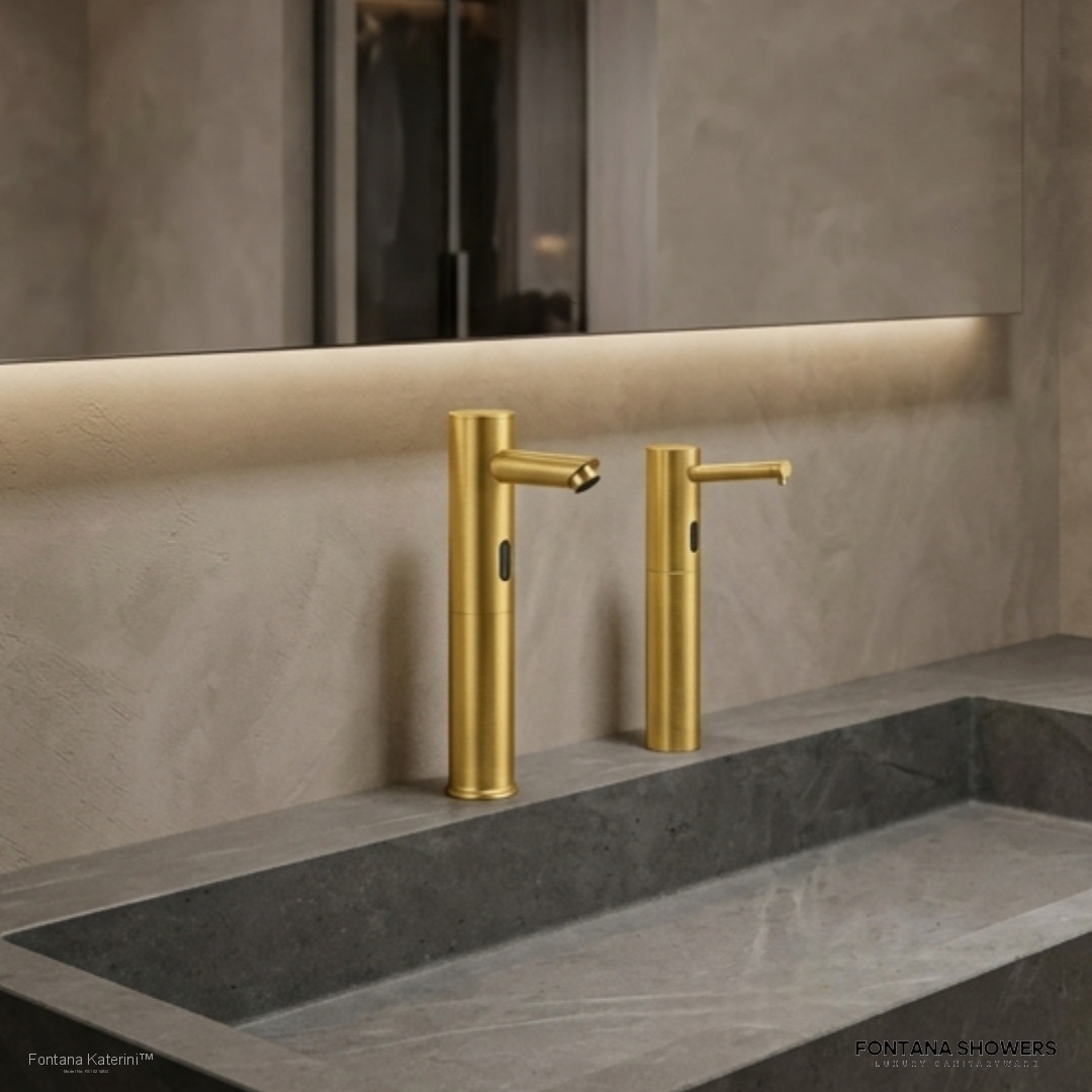 Fontana Katerini Brushed Gold Touchless Faucet Pair