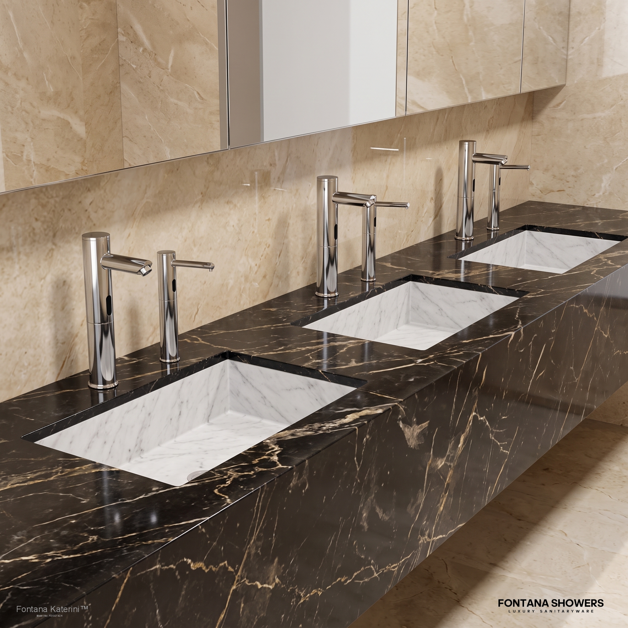 Fontana Katerini Chrome Touchless Faucet & Soap Dispenser