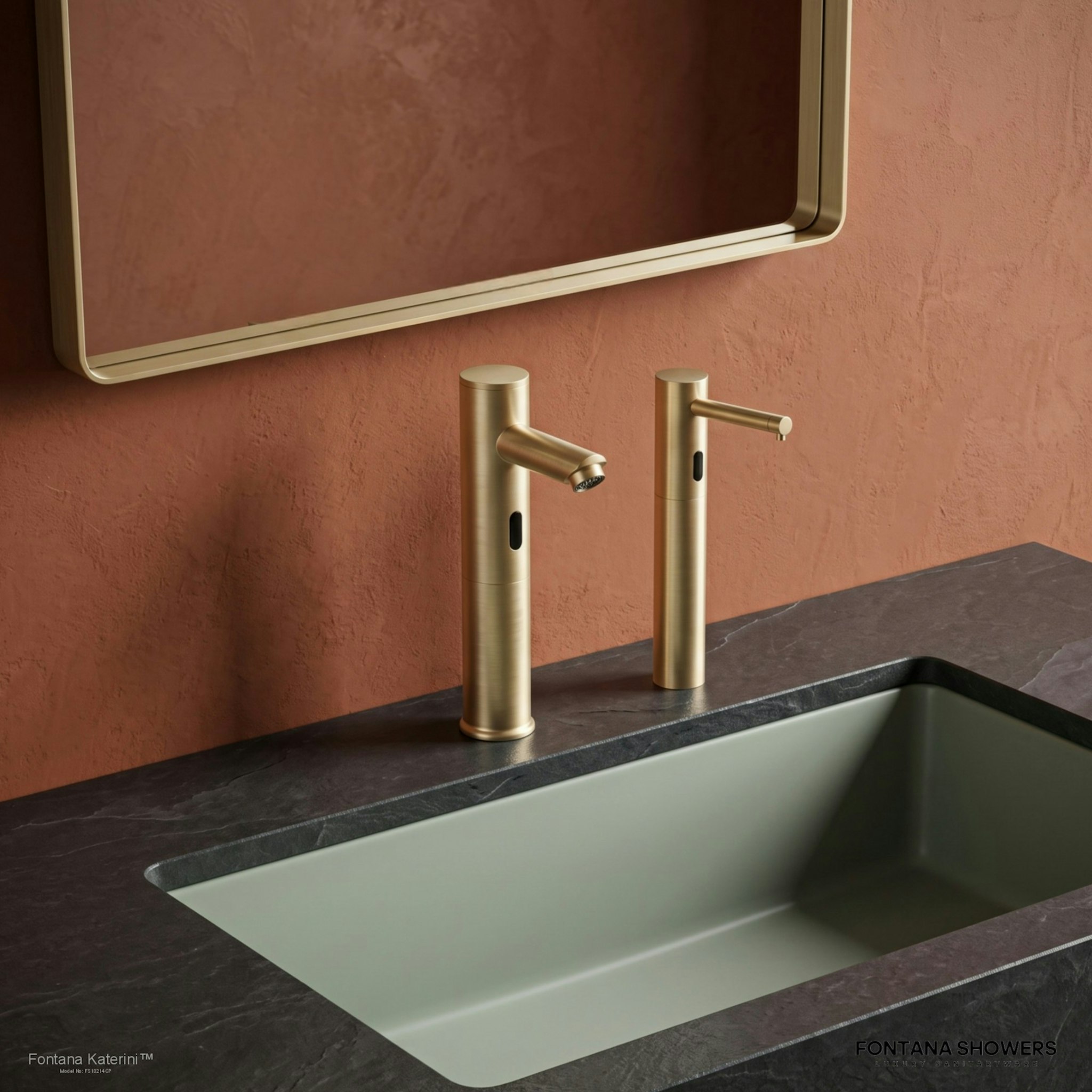 Fontana Katerini Champagne Sensor Faucet Pair