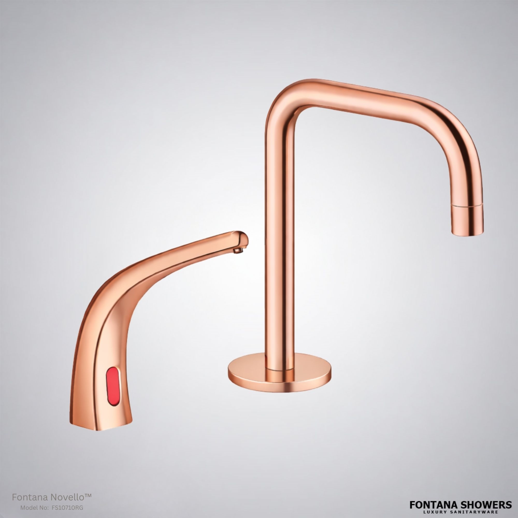 Fontana FS10710 Rose Gold Touchless Faucet & Soap Dispenser Set