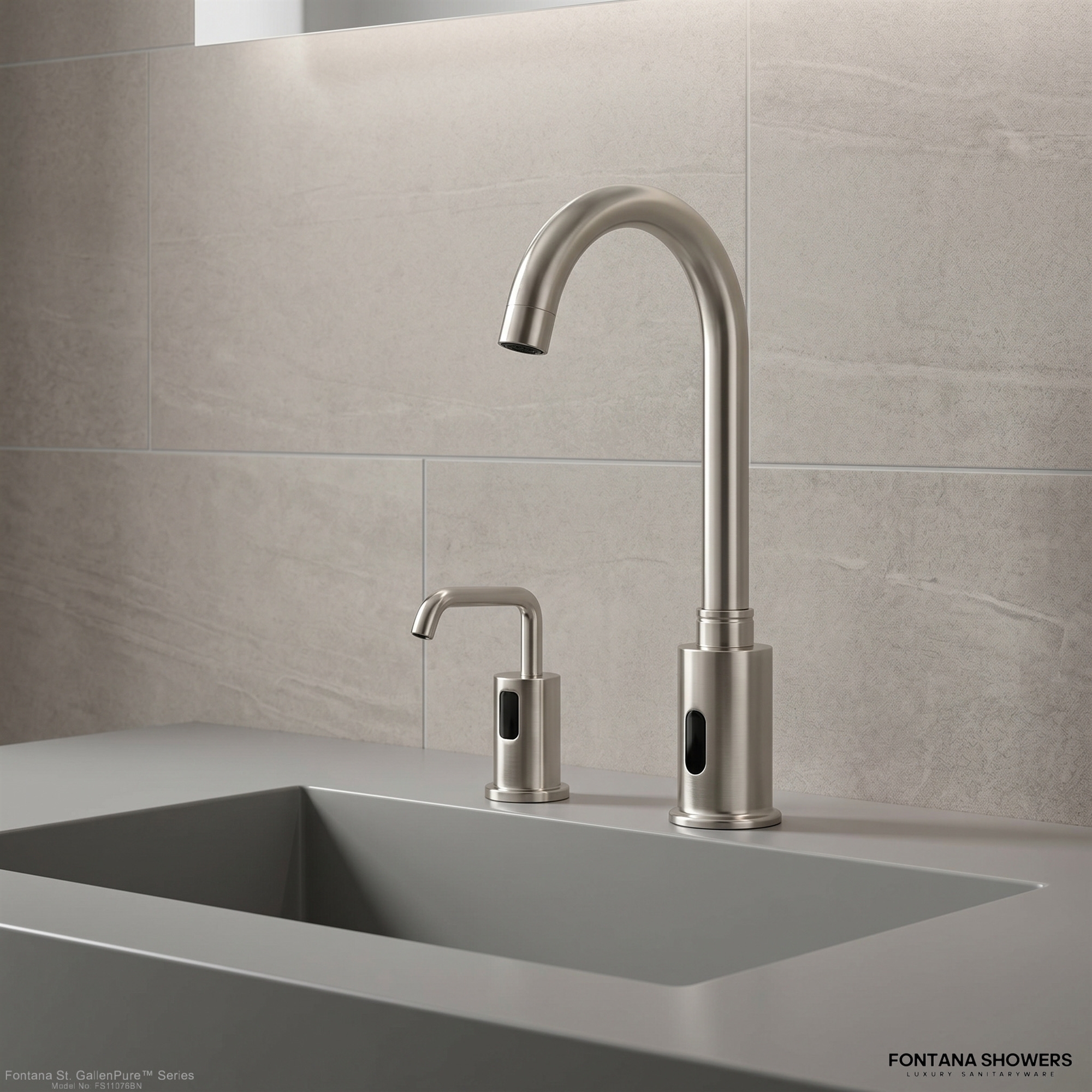 Fontana St. GallenPure Series Brushed Nickel Touchless Faucet & Soap Dispenser