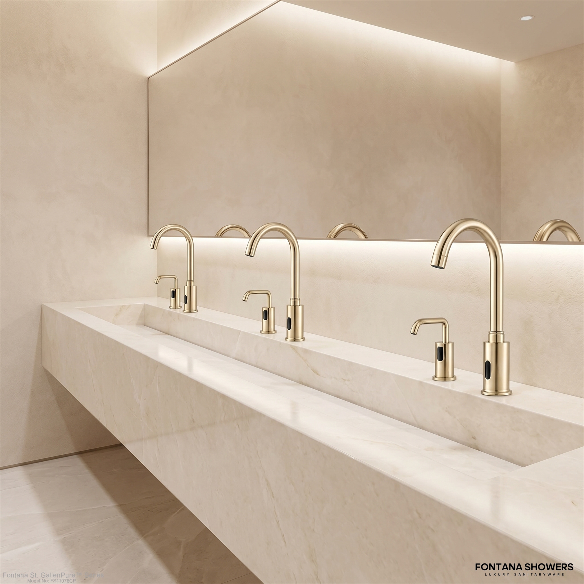 Fontana St. GallenPure Series Champagne Touchless Faucet & Soap Dispenser
