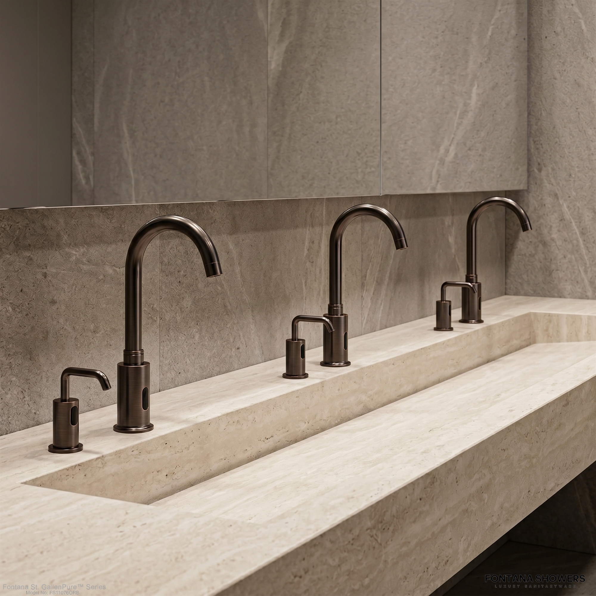 Fontana St. GallenPure Series Oil Rubbed Bronze Touchless Faucet & Soap Dispenser
