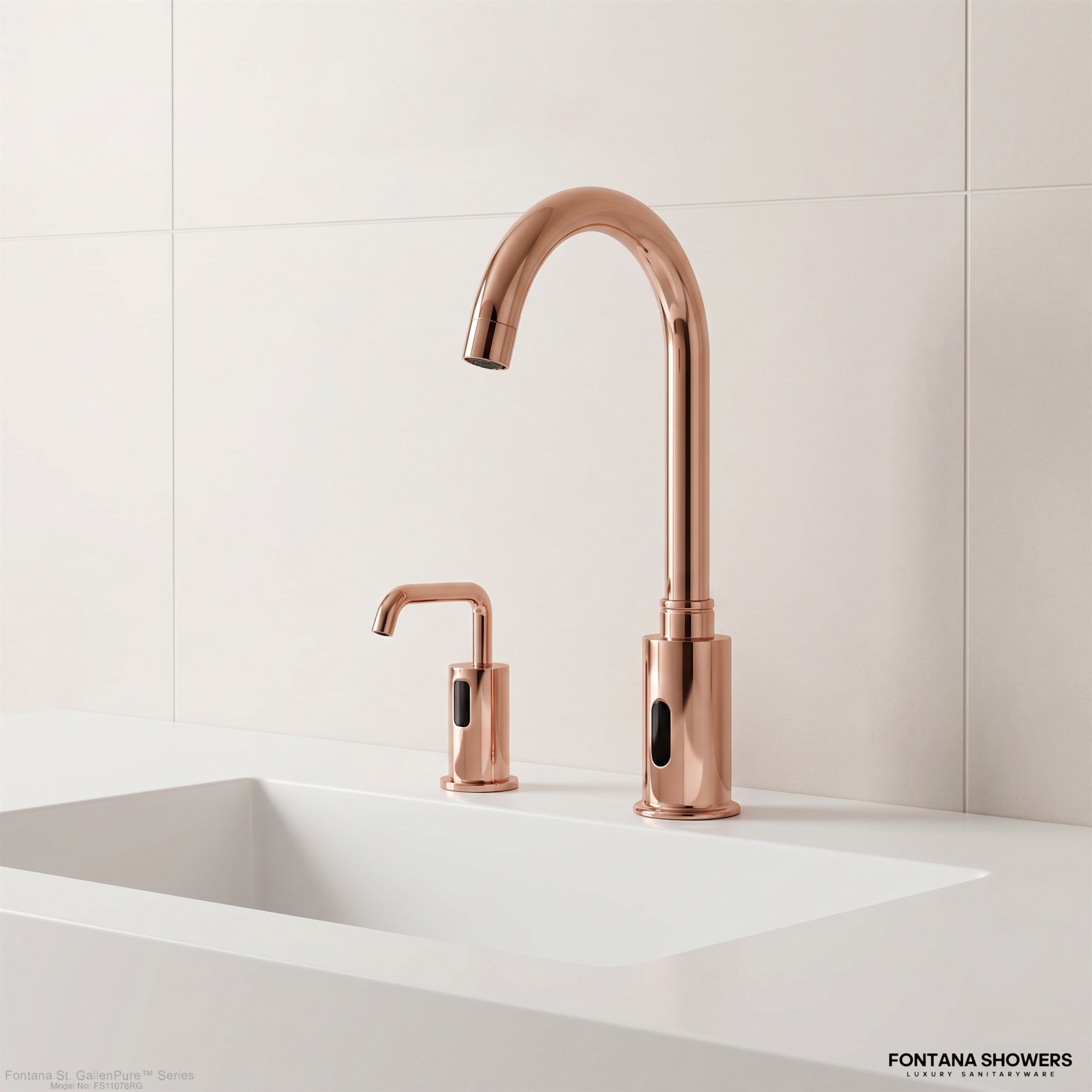 Fontana St. GallenPure Series Rose Gold Touchless Faucet & Soap Dispenser