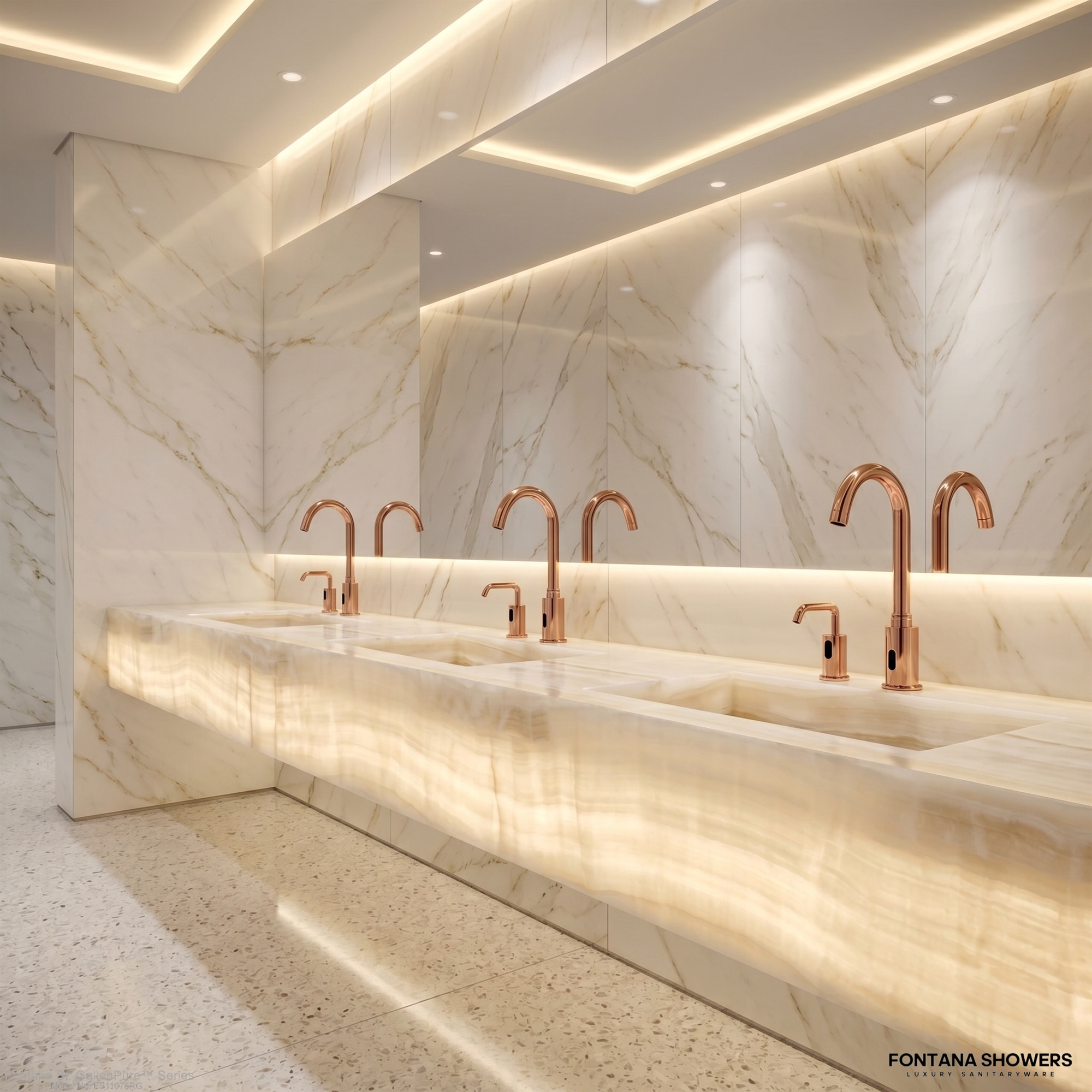 Fontana St. GallenPure Series Rose Gold Touchless Faucet & Soap Dispenser