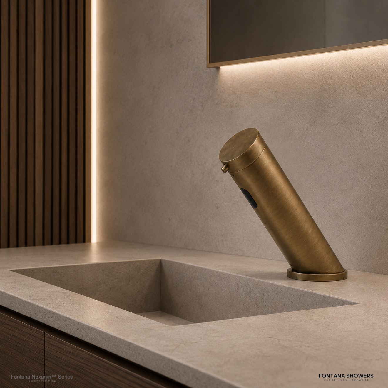 Fontana Nexaryn Series Antique Brass Classic Touchless Soap Dispenser
