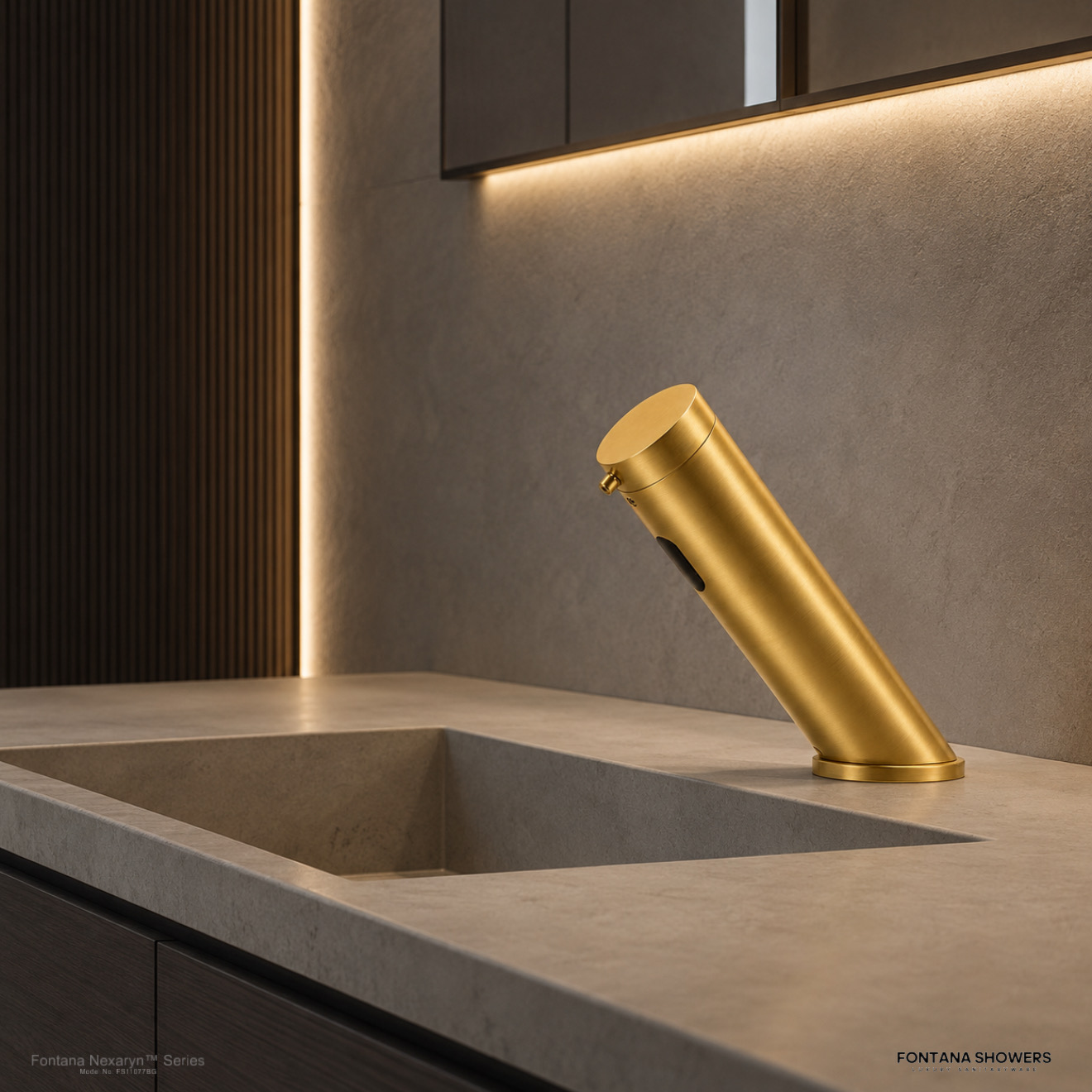 Fontana Nexaryn Series Brushed Gold Touchless Soap Dispenser