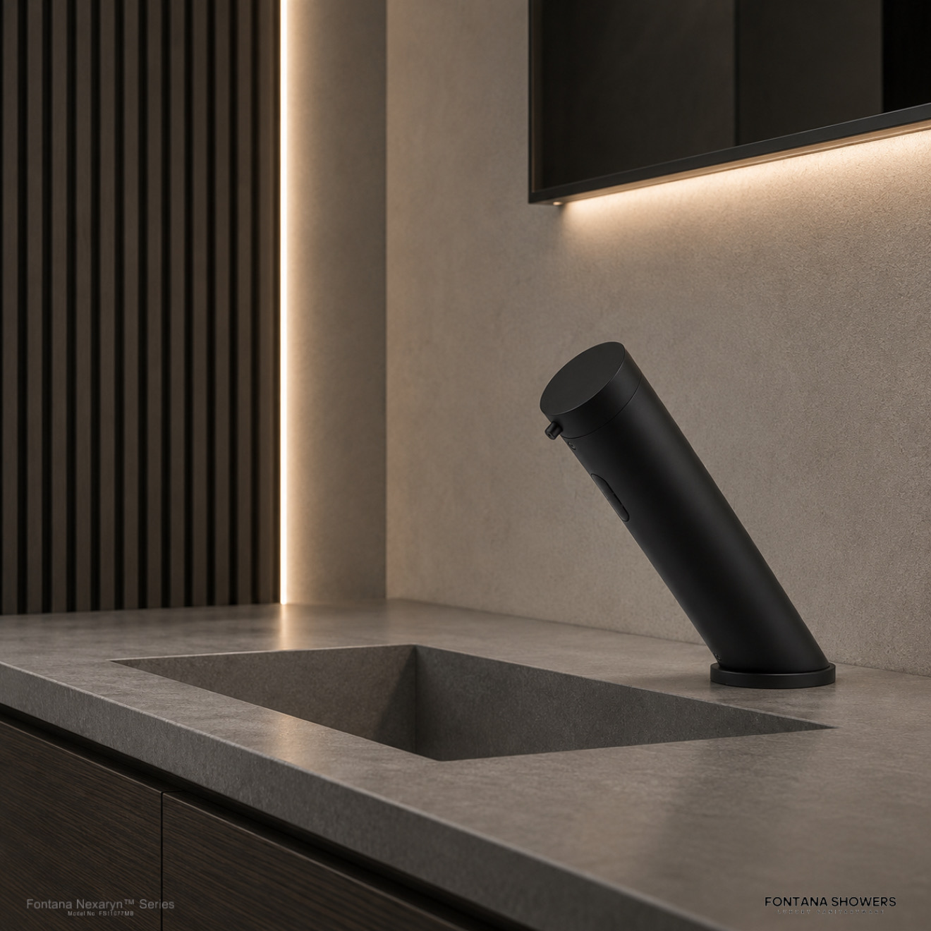 Fontana Nexaryn Series Matte Black Touchless Soap Dispenser