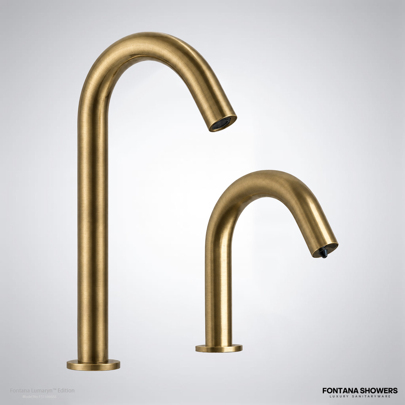 Fontana Lumaryn Edition Antique Brass Touchless Faucet with Soap Dispenser