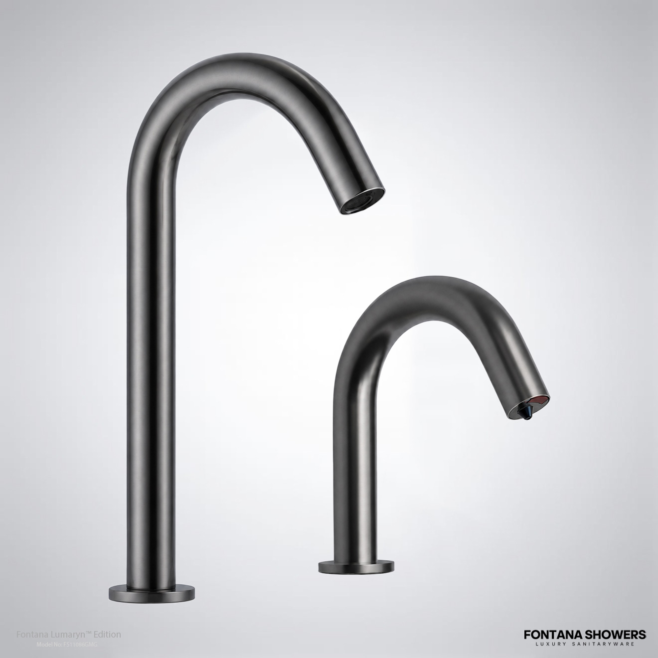 Fontana Lumaryn Edition Gun Metal Gray Touchless Faucet with Soap Dispenser