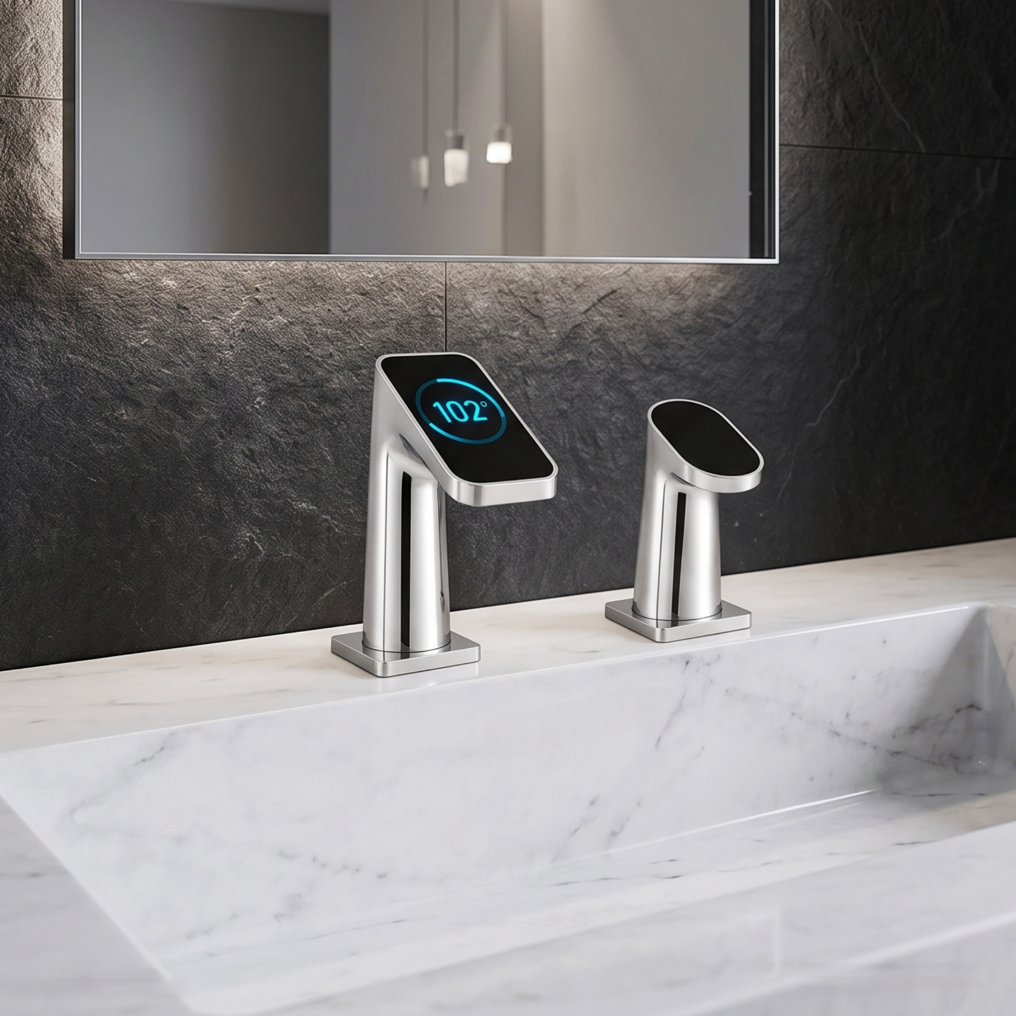 Touchless faucet and soap dispenser arrangements for commercial wash stations