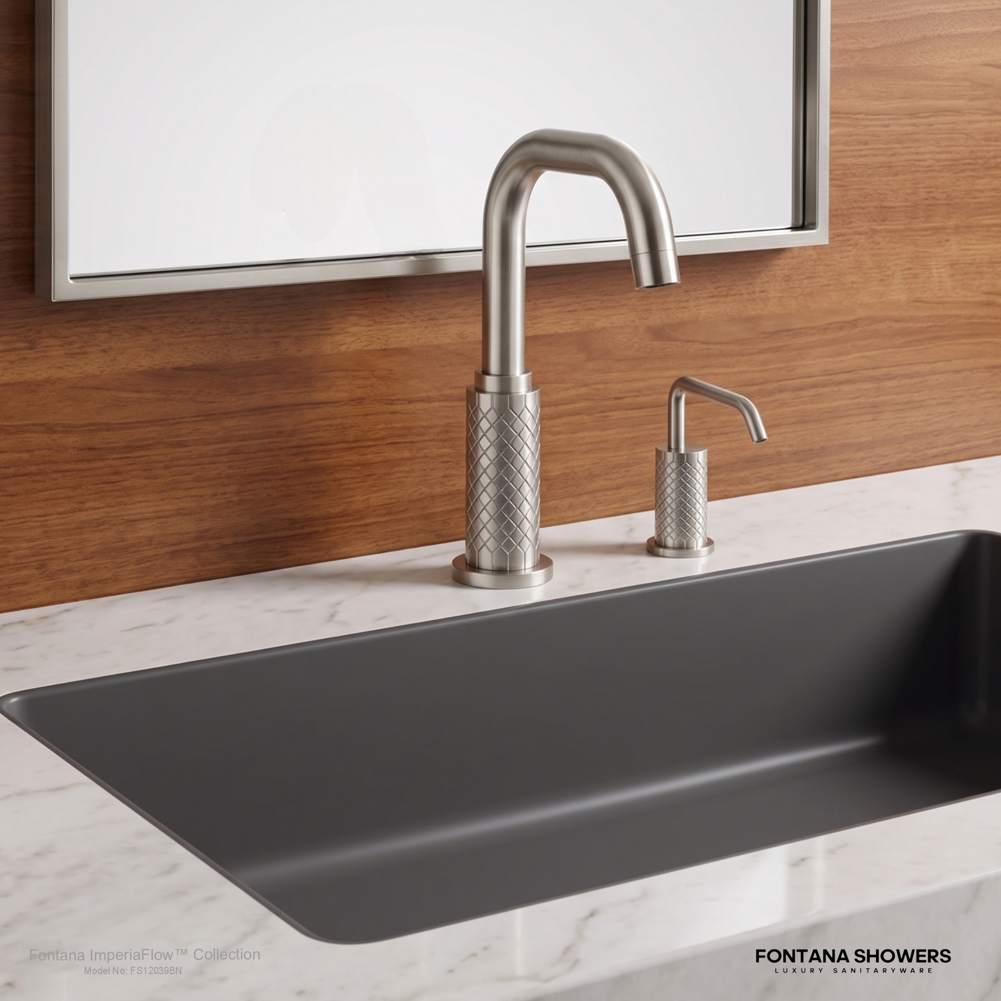 Fontana FS12039 Brushed Nickel Touchless Faucet & Soap Dispenser Set