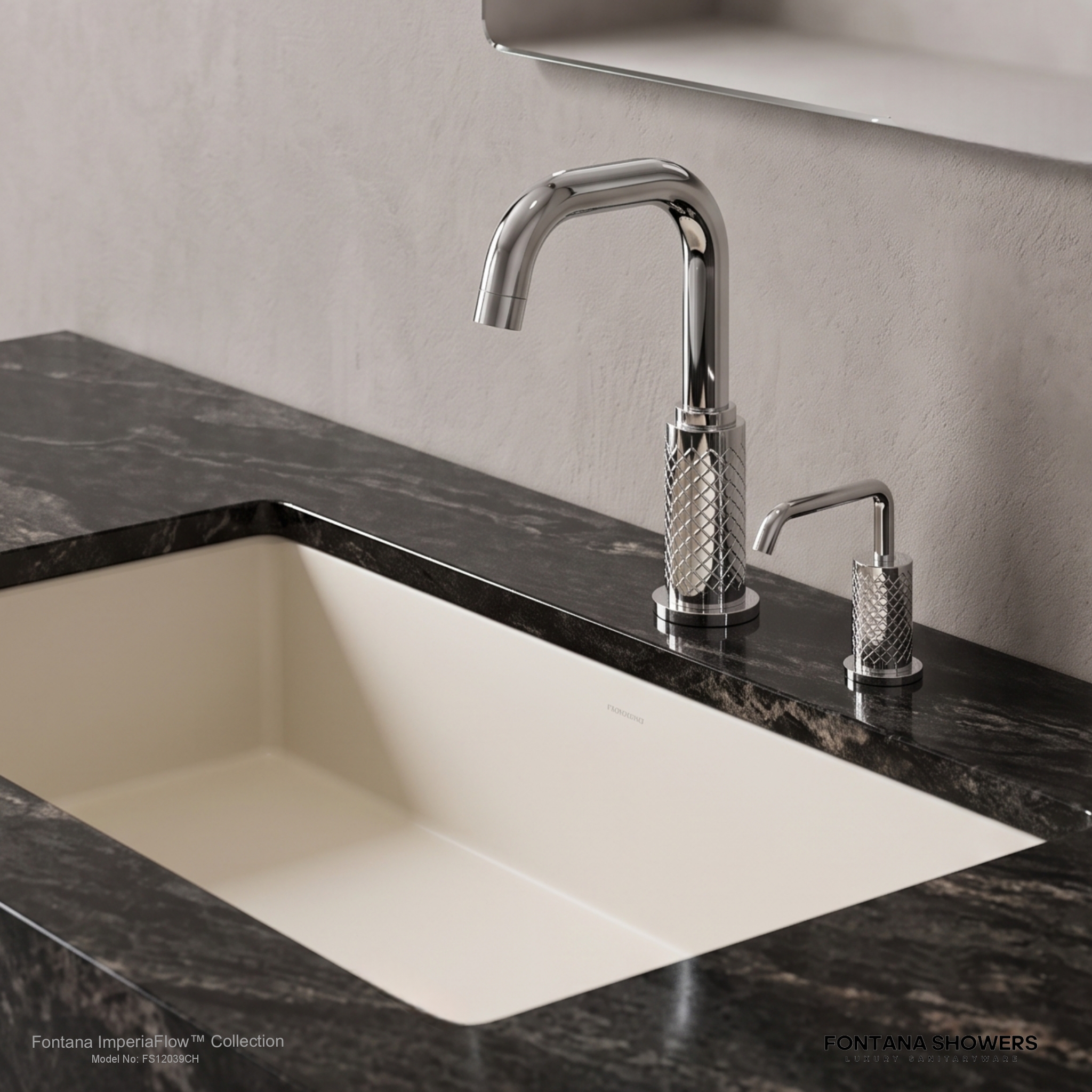 Fontana FS12039 Chrome Touchless Faucet & Soap Dispenser Set