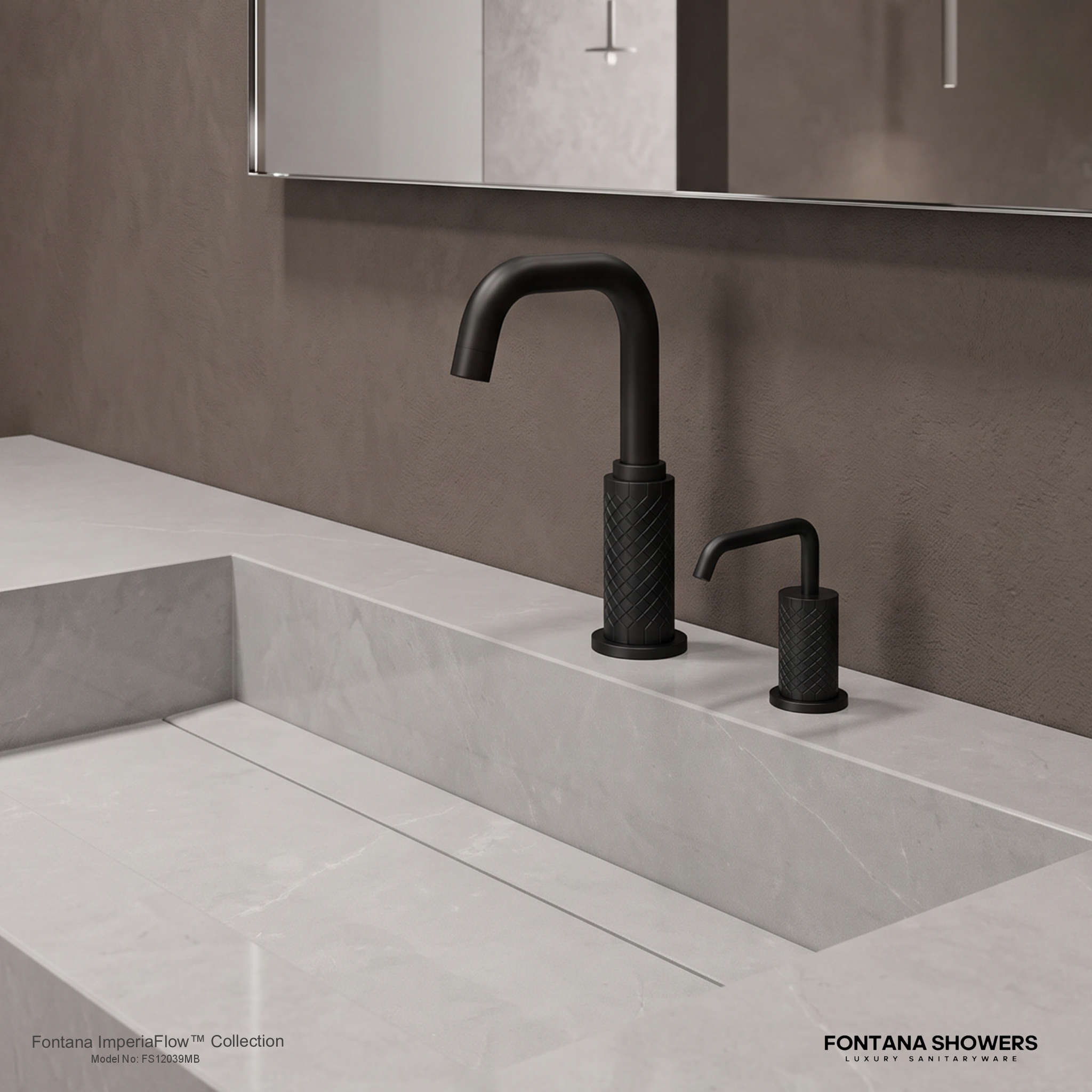 Fontana FS12039 Matte Black Touchless Faucet & Soap Dispenser Set