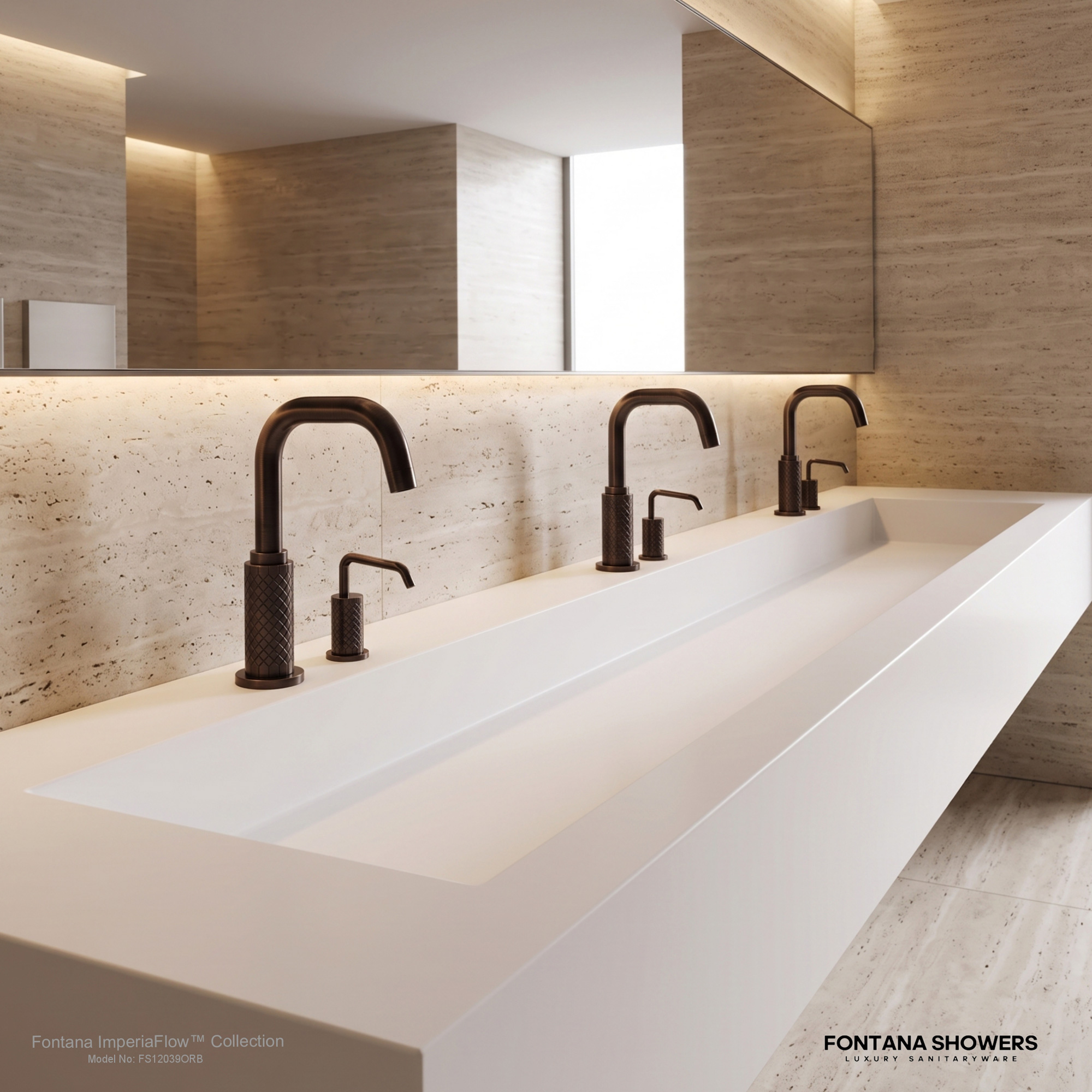 Fontana FS12039 Oil Rubbed Bronze Touchless Faucet & Soap Dispenser Set