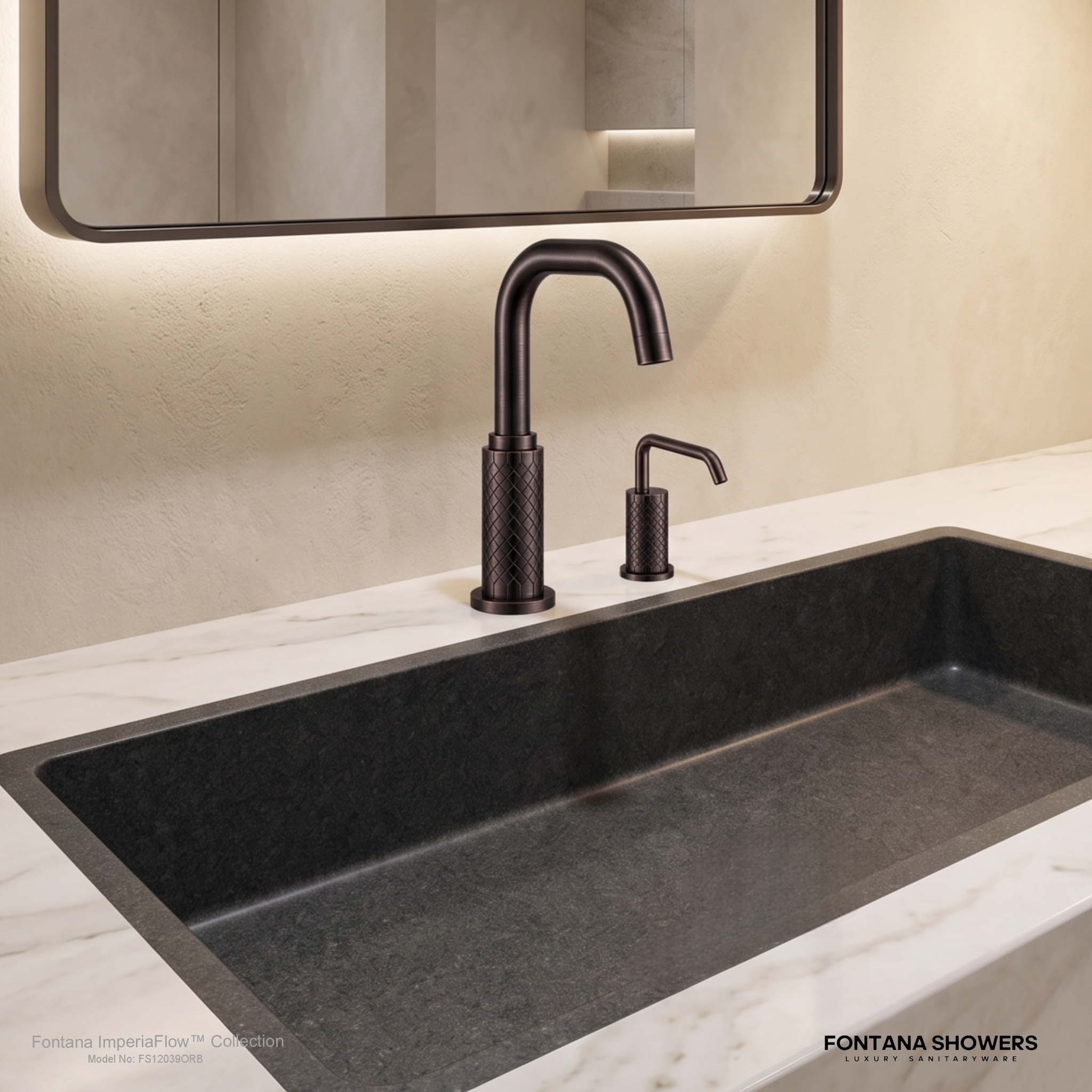 Fontana FS12039 Oil Rubbed Bronze Touchless Faucet & Soap Dispenser Set