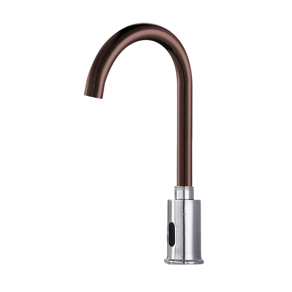 Fontana Novarra Oil Rubbed Bronze/Chrome Goose Neck Commercial Automatic Sensor Faucet