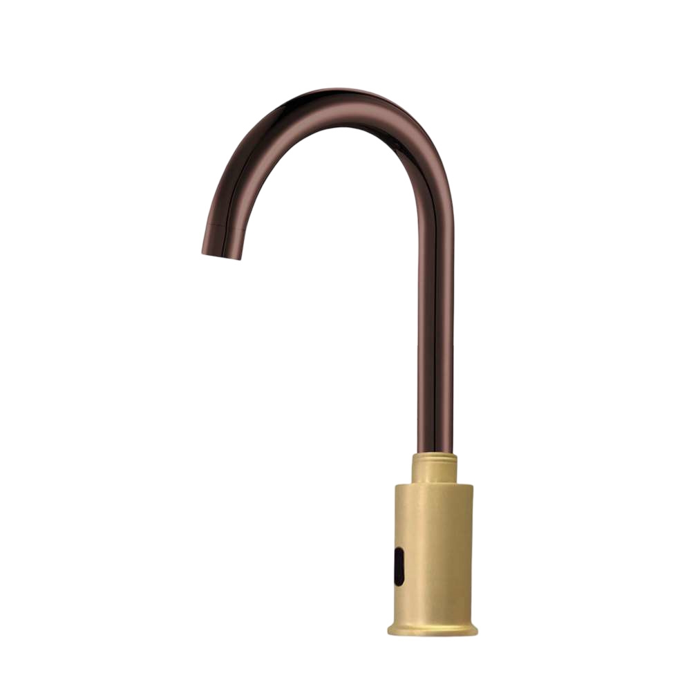 Fontana Ferrara Oil Rubbed Bronze/Brushed Gold Goose Neck Commercial Automatic Sensor Faucet
