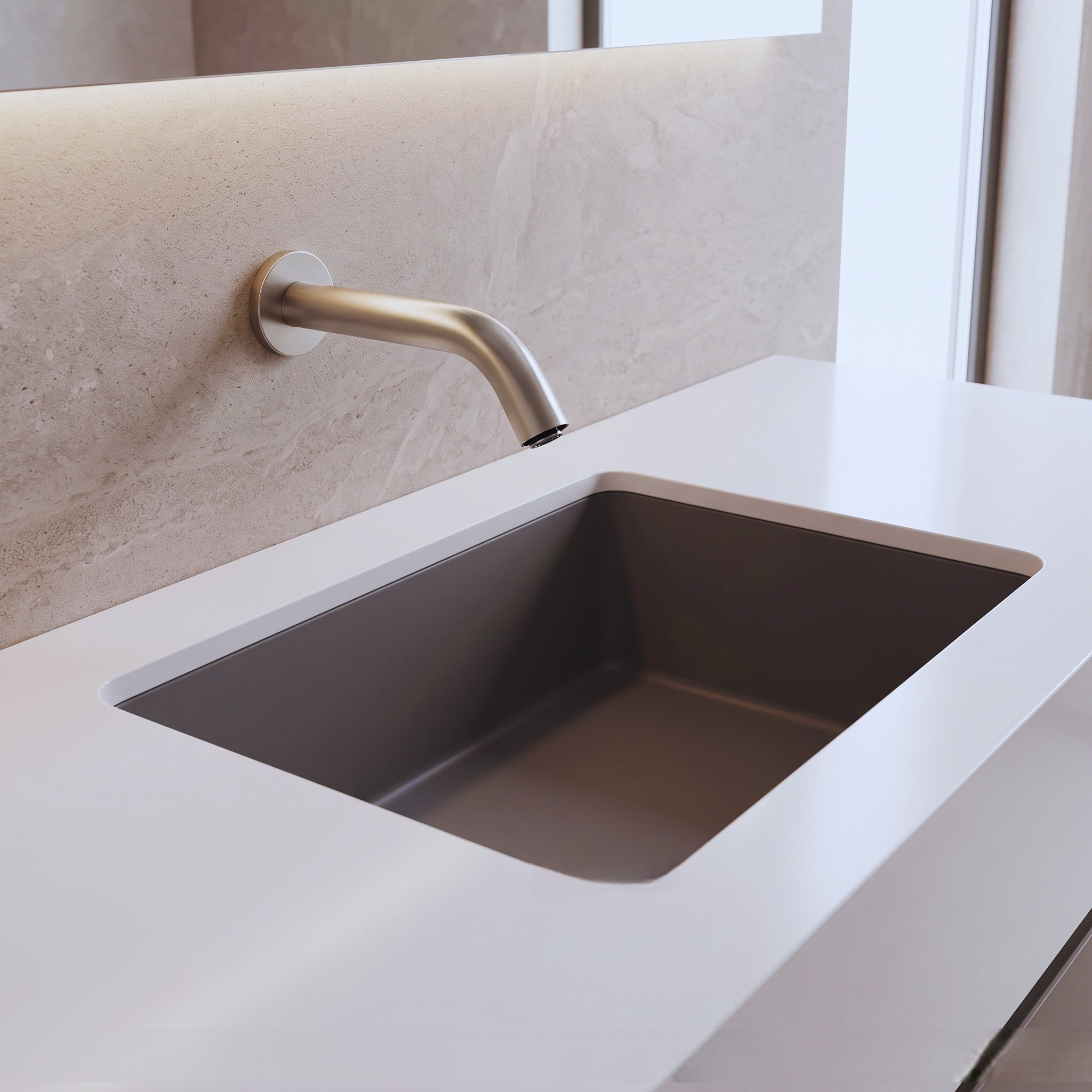 Fontana FlowSense Edition Matte Black Single Hole Touchless Bathroom Faucet