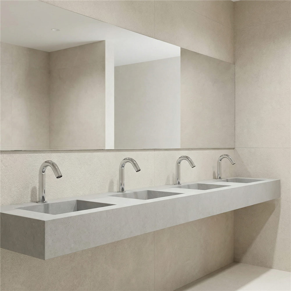 Commercial stainless finish touchless sink faucet