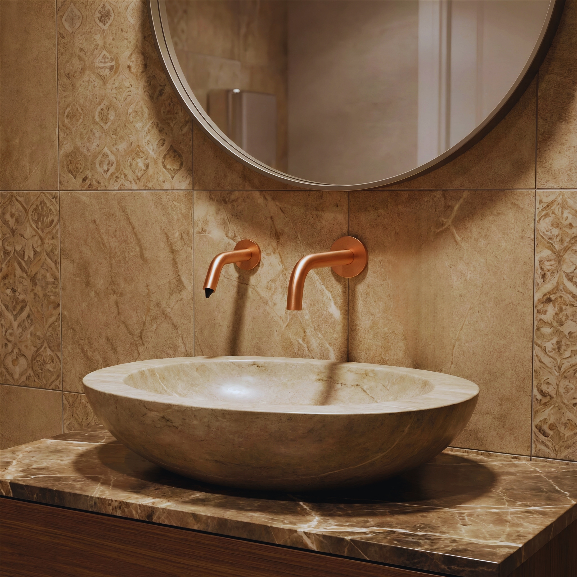 Fontana PureEdge Rose Gold Touchless Faucet & Dispenser Set