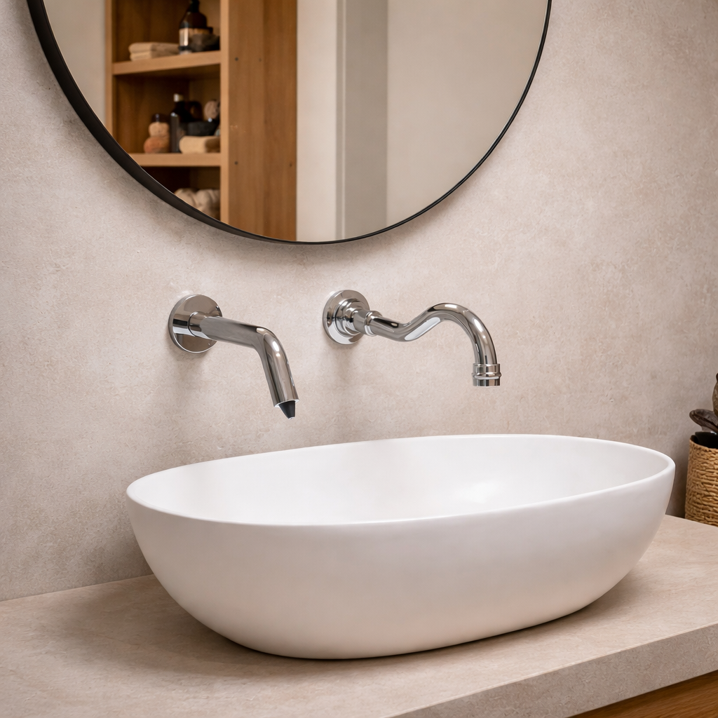 Fontana NexaSense Chrome Two-Hole Touchless Faucet With Dispenser