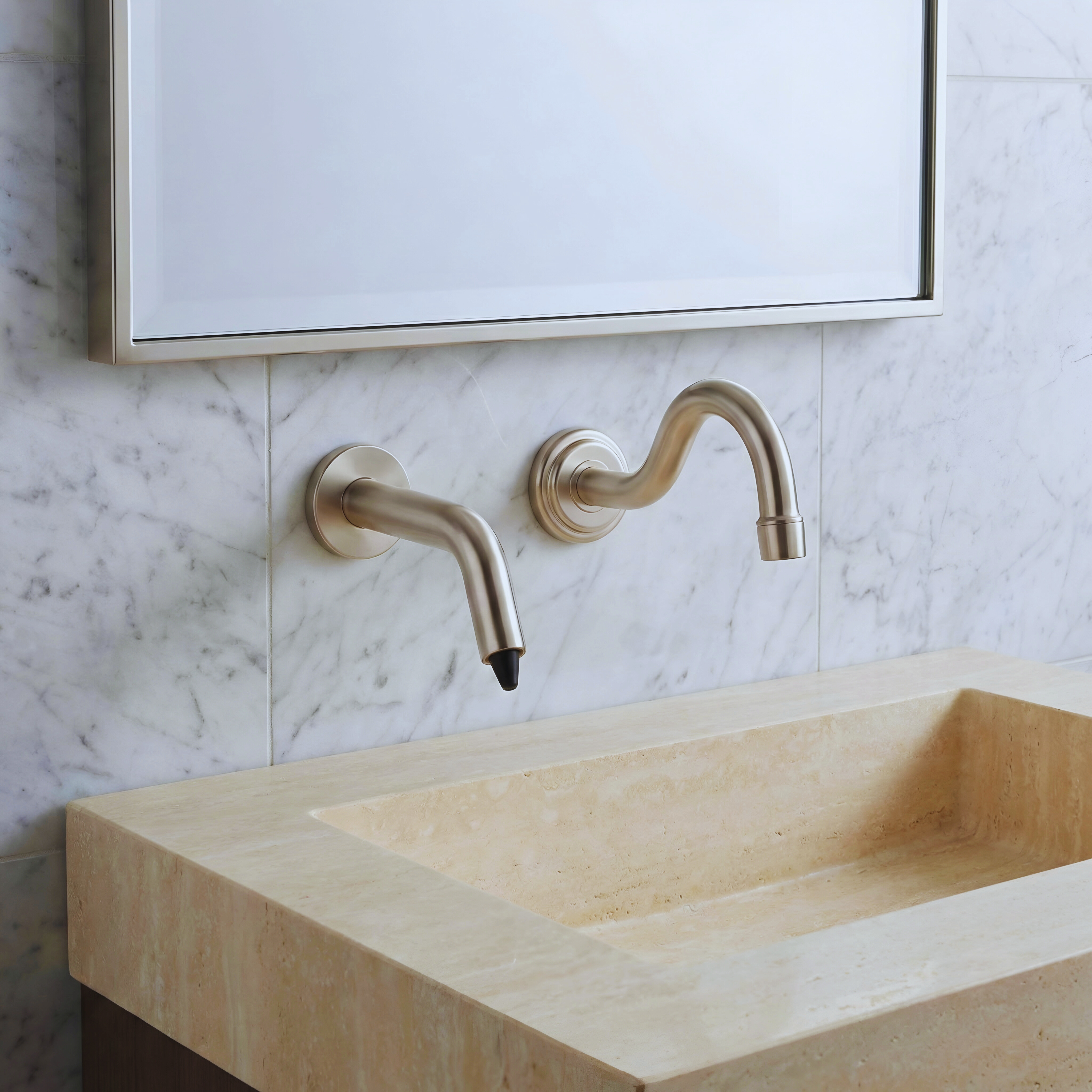 Fontana SmartRinse Brushed Nickel Touchless Faucet With Dispenser