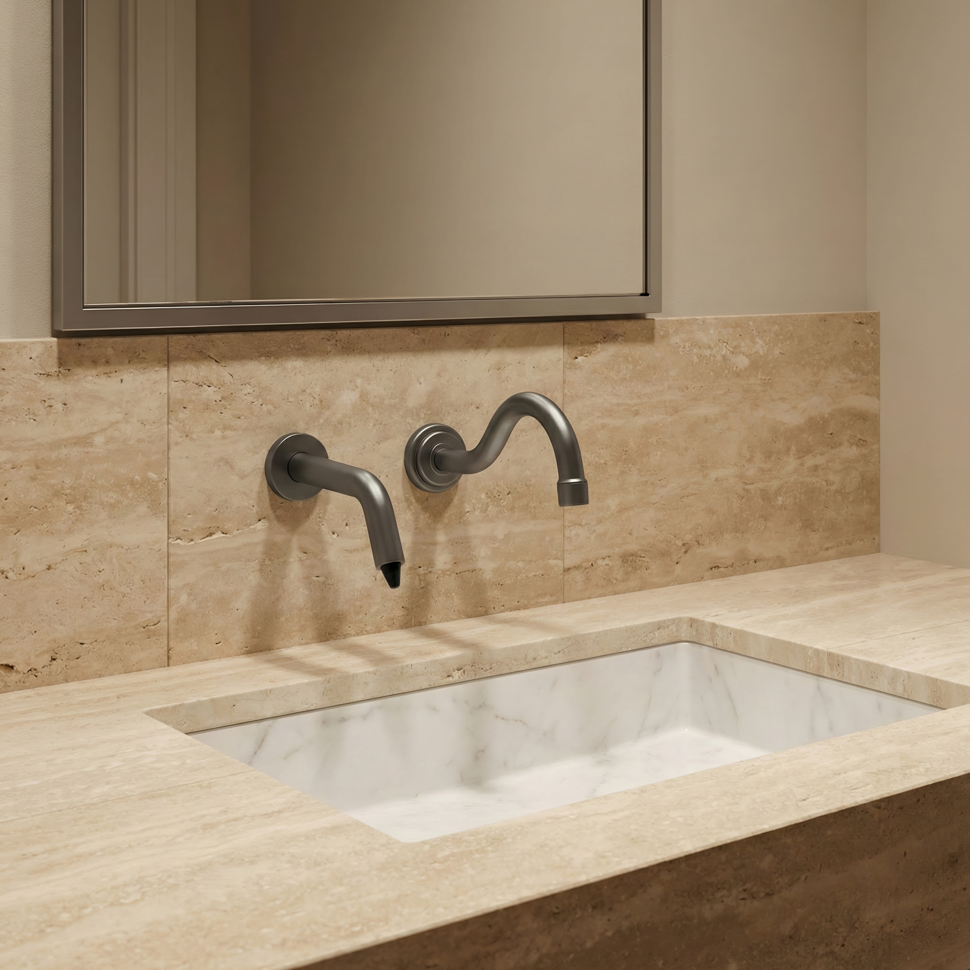 Fontana SmartRinse Gun Metal Gray Touchless Faucet With Dispenser