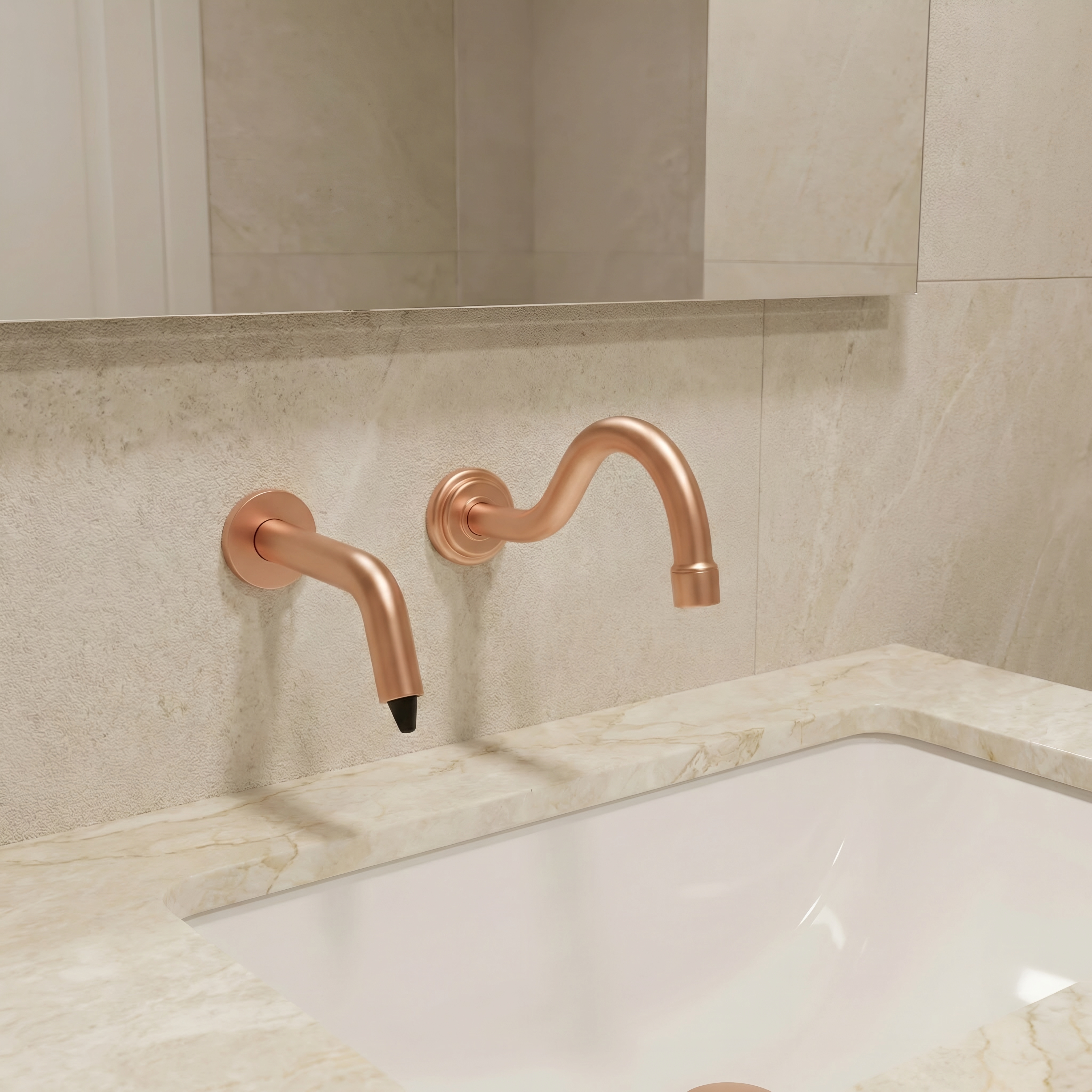 Fontana SmartRinse Rose Gold Touchless Faucet With Dispenser