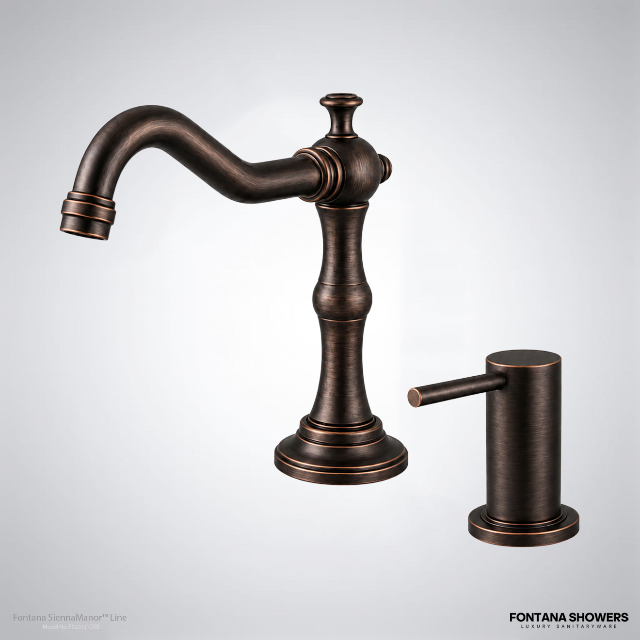 Fontana SiennaManor Line Oil Rubbed Bronze Luxury Brass Touchless Faucet With Manual Dispenser