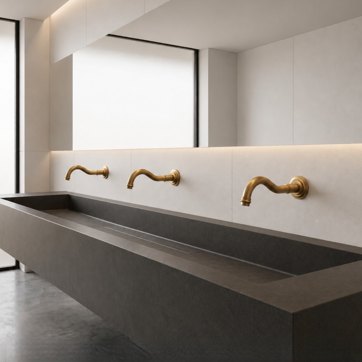 FS20142GL_2 � Fontana SmartWall Line Gold Wall Sensor Faucet