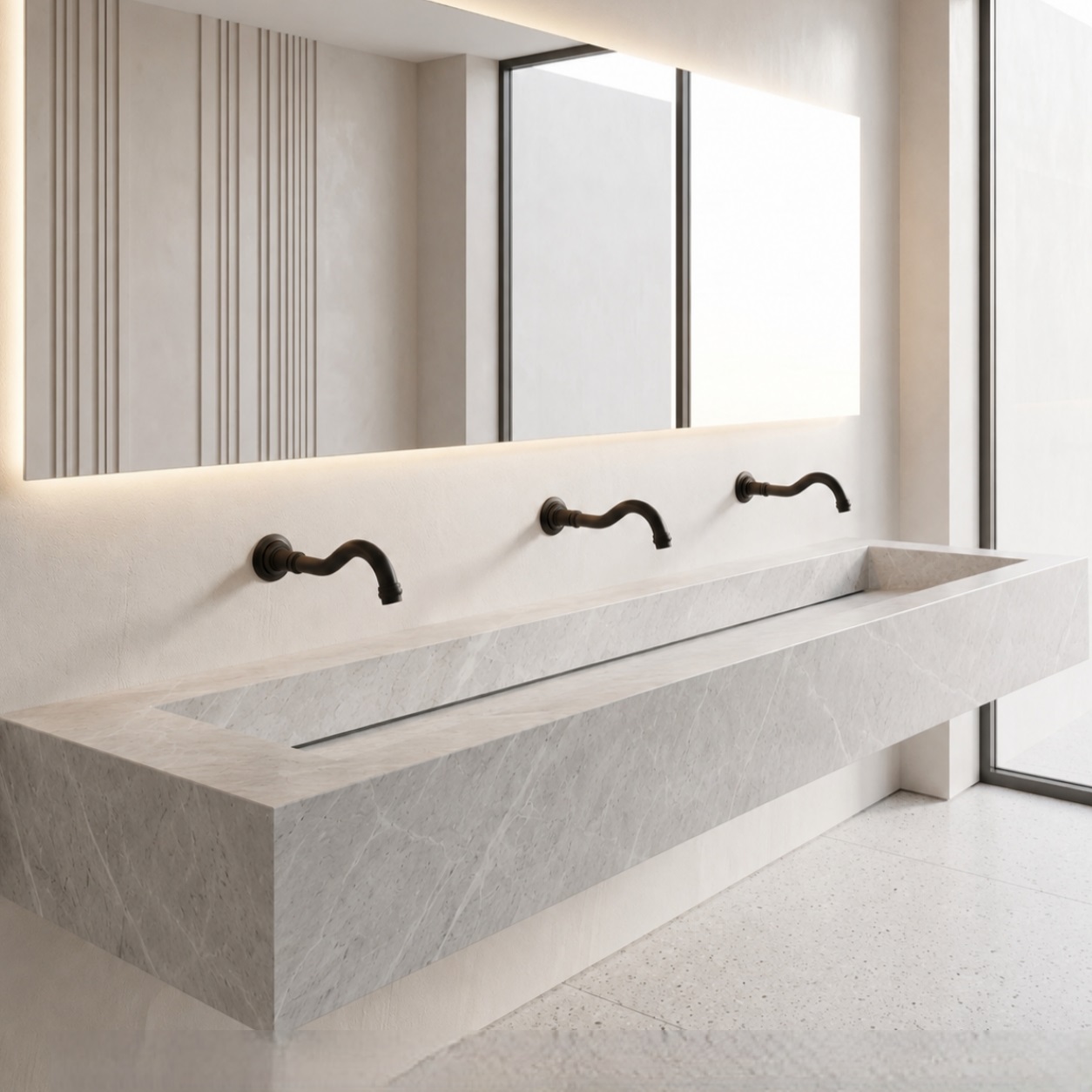 FS20142MB_2 � Fontana SmartWall Line Matte Black Dual Control Touchless Faucet