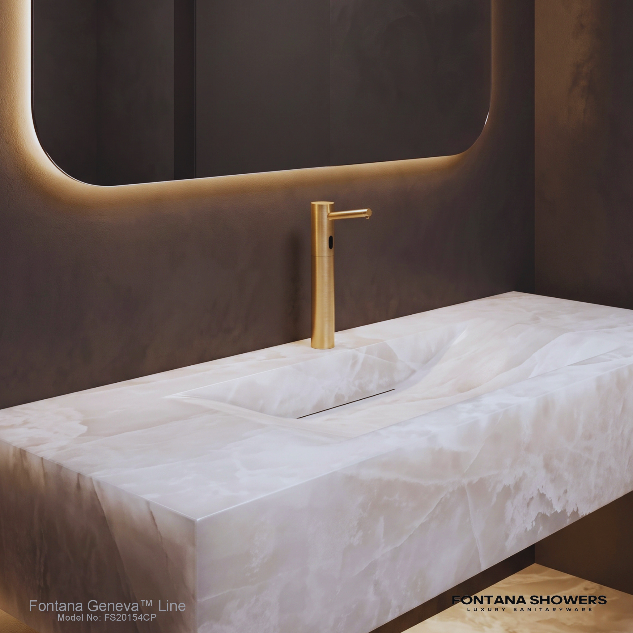Fontana Geneva Line Champagne Deck Mounted Auto Touchless Soap Dispenser