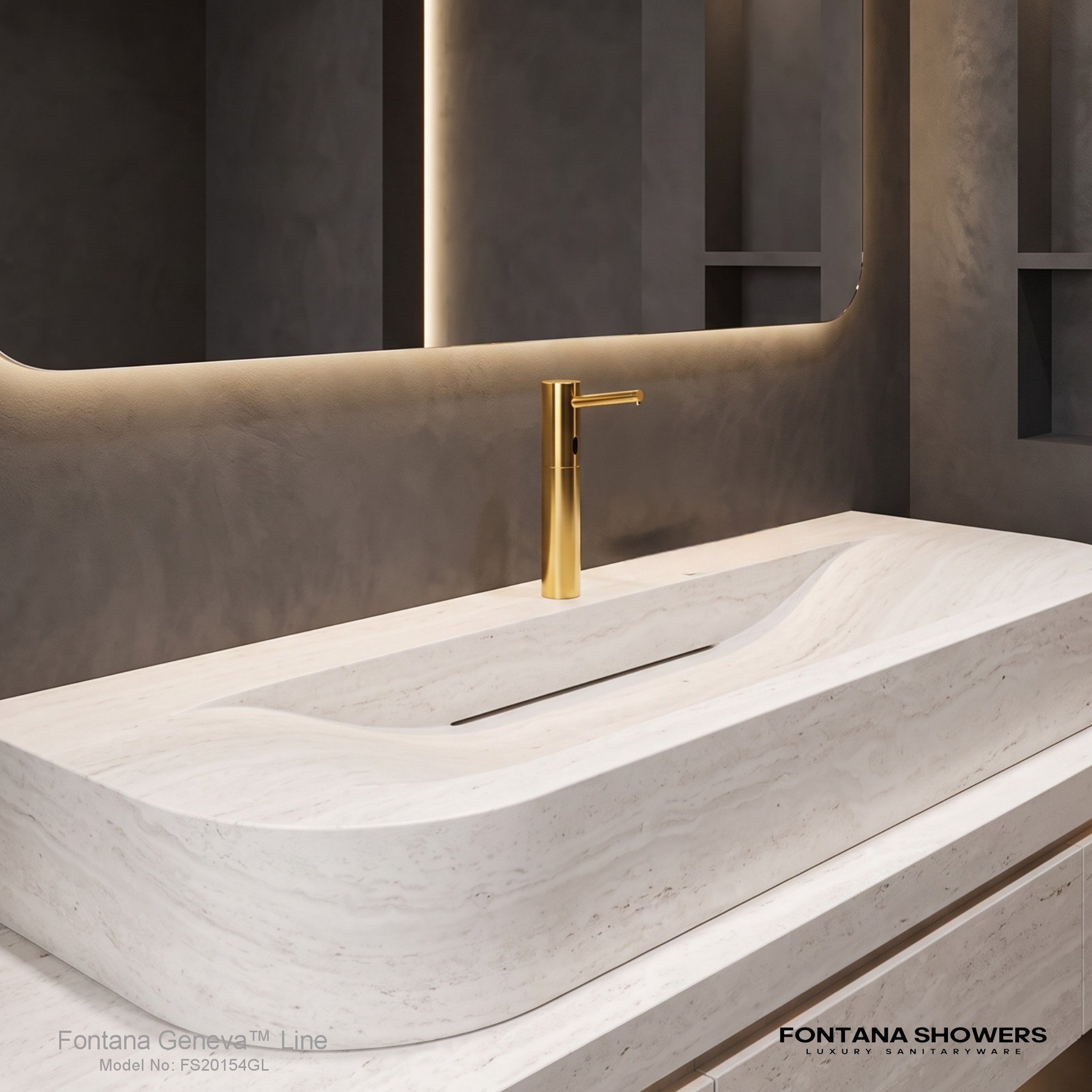 Fontana Geneva Line Gold Touchless Deck Mounted Soap Dispenser