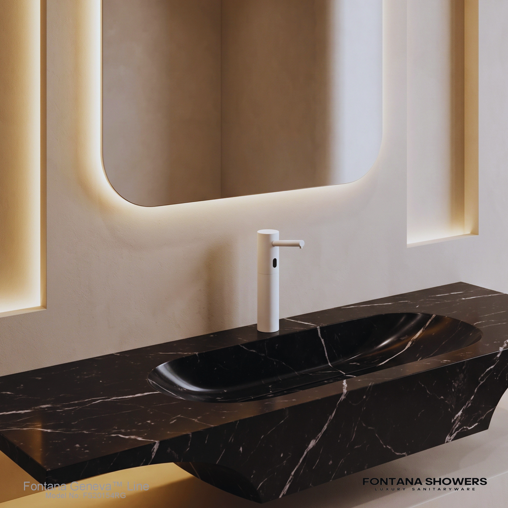 Fontana Geneva Line Matte White Touchless Soap Dispenser
