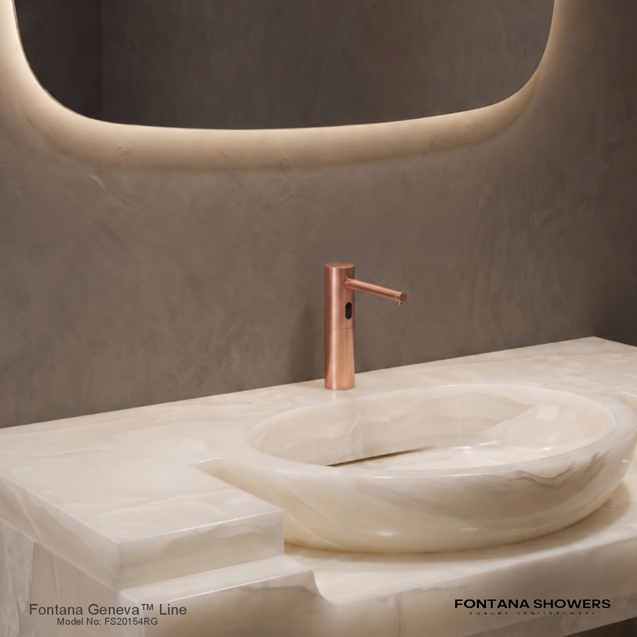 Fontana Geneva Line Rose Gold Touchless Automatic Soap Dispenser