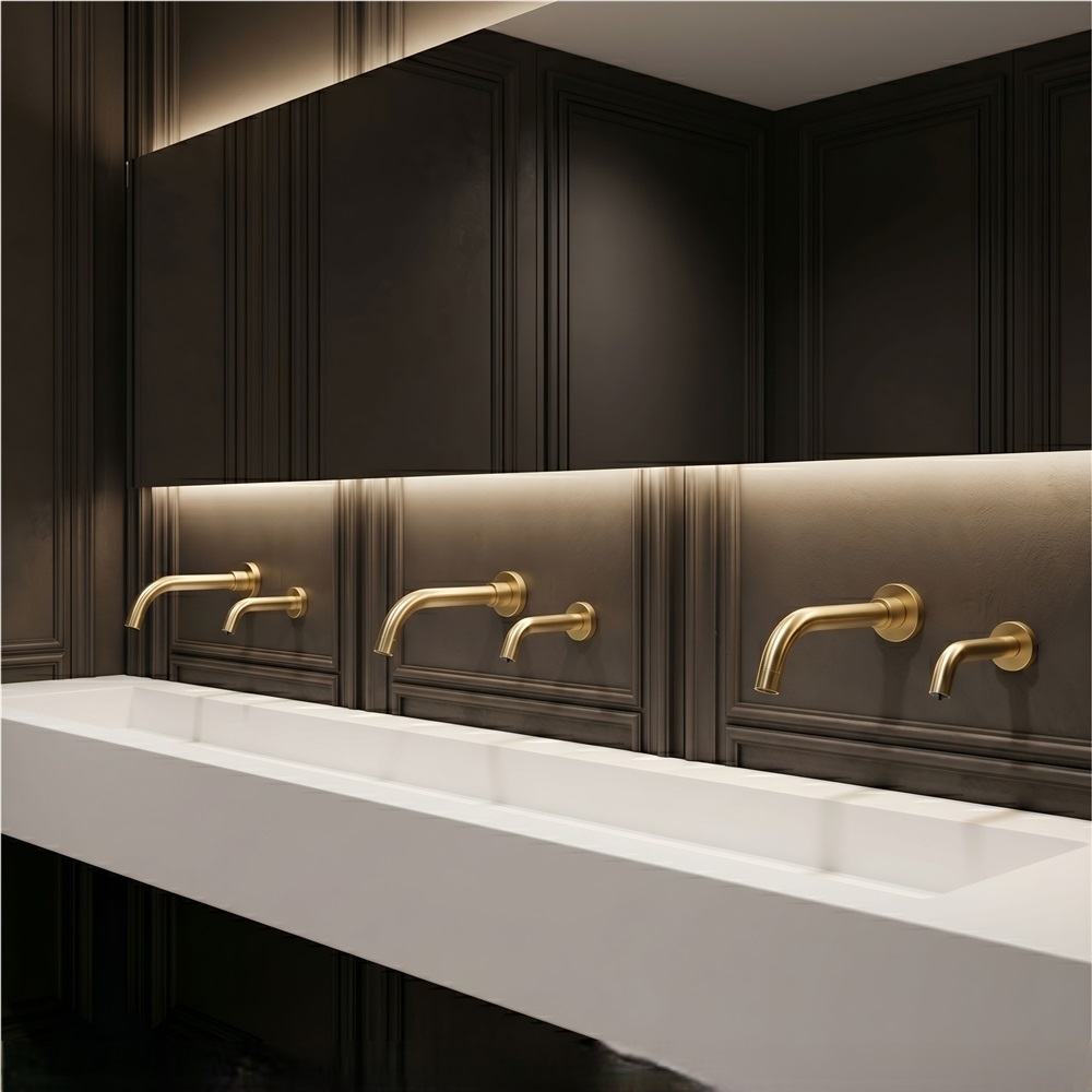 Fontana HydroVibe Series Gold Sensor Faucet & Soap Dispenser