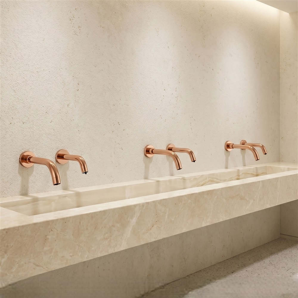 Fontana HydroVibe Series Rose Gold Sensor Faucet & Soap Dispenser