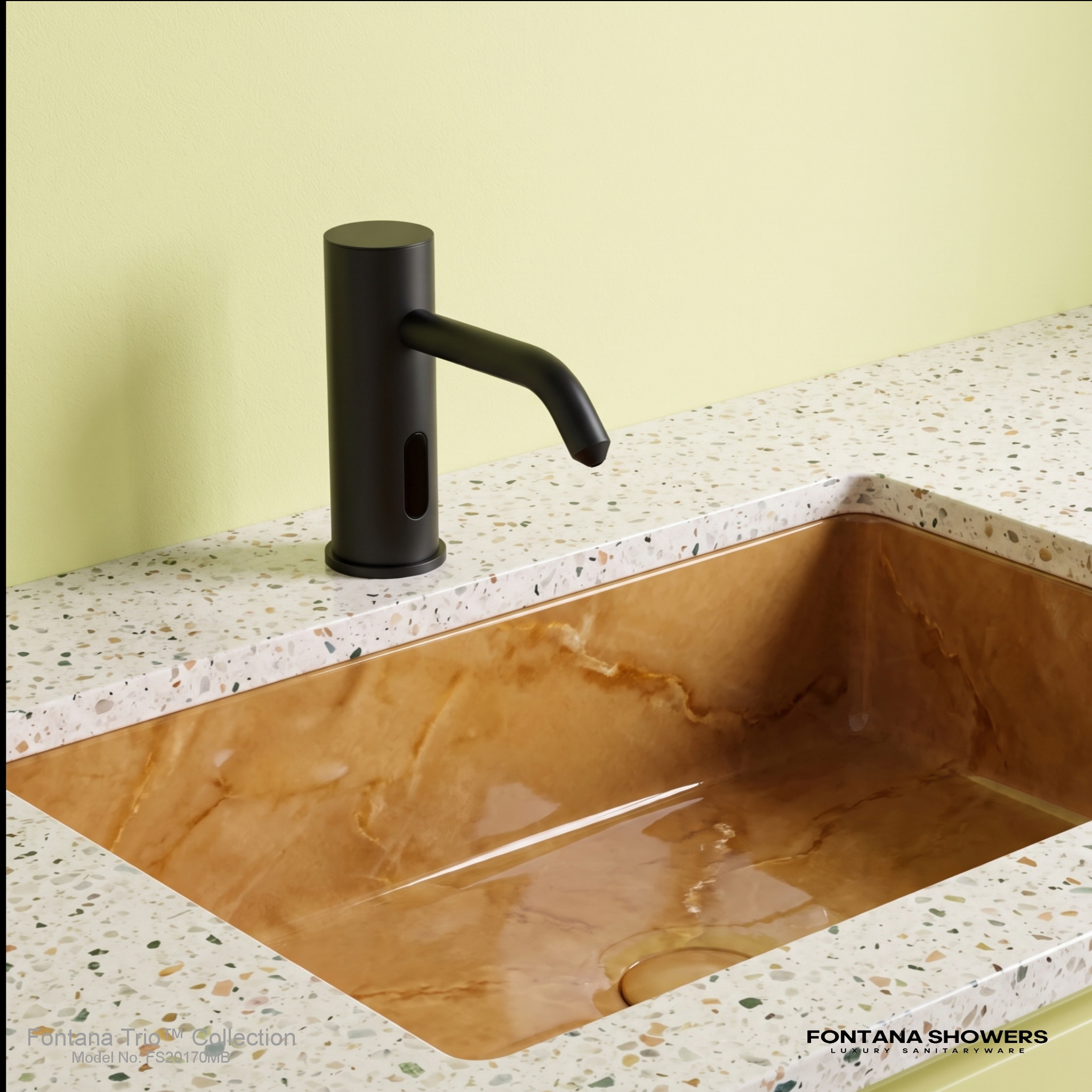 Fontana Trio Collection Matte Black Automatic Touchless Soap Dispenser