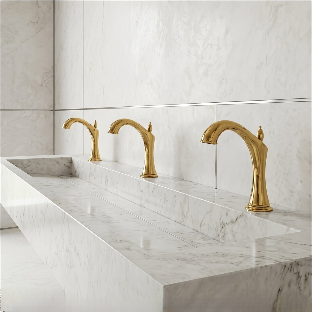 Fontana Commercial Gold Widespread Automatic Sensor Bathroom Faucet — FS2071G