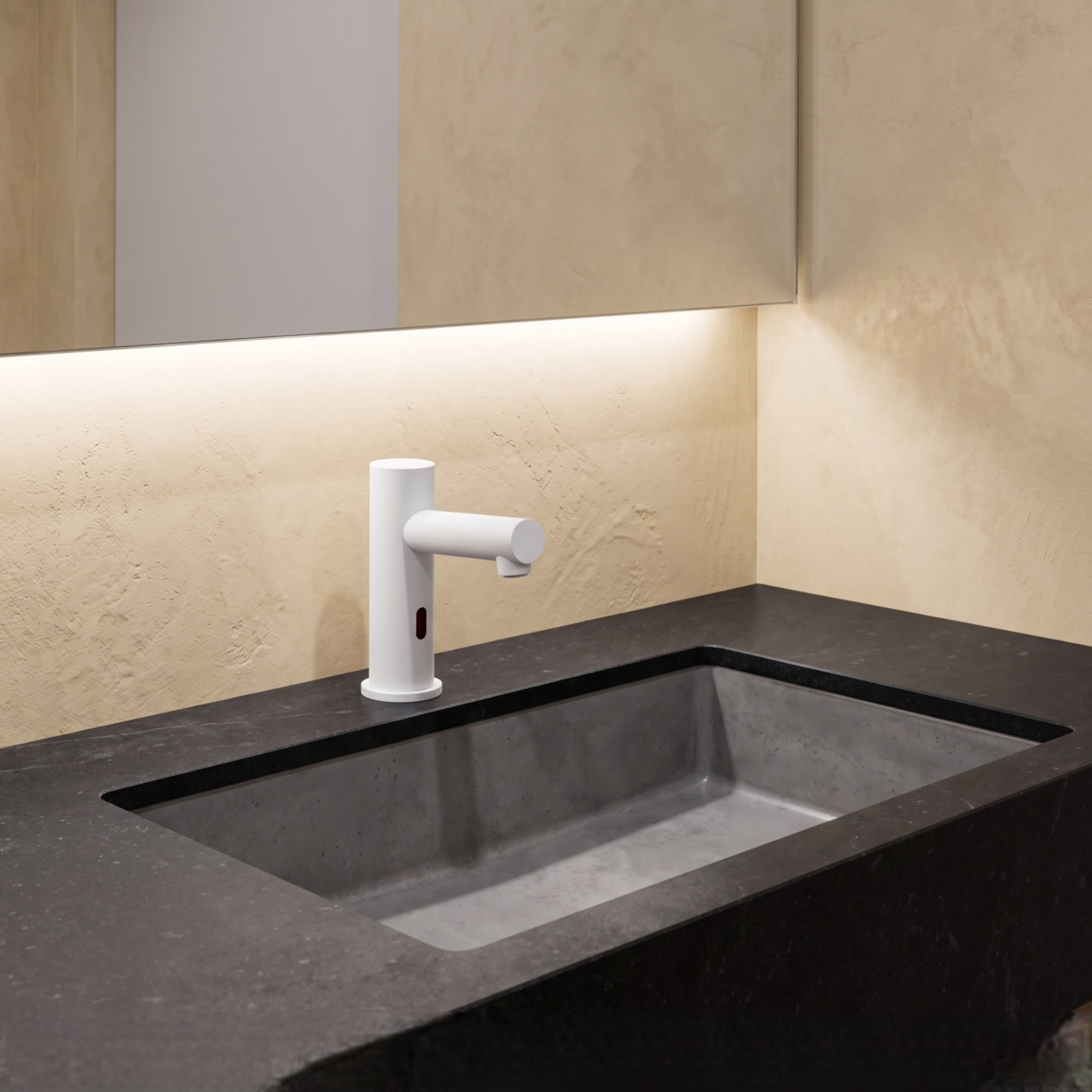 FS2140MW — Fontana SafeTouchless Series Matte White Hands Free Faucet – Product View 1