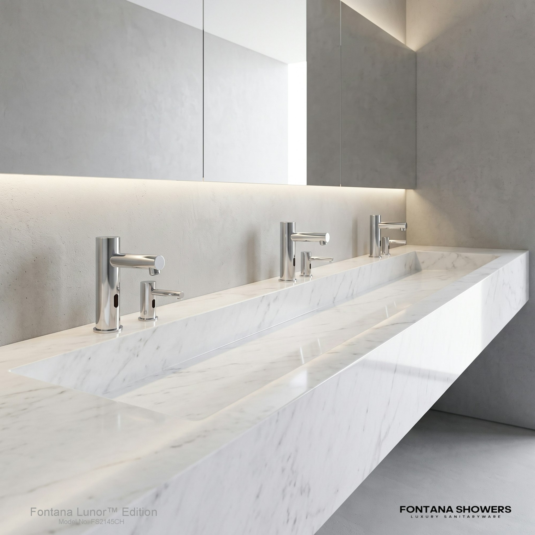Fontana Temperature Control Commercial Touchless Sensor Faucet With Soap Dispenser � Chrome
