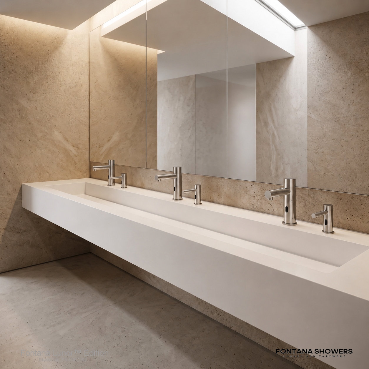 Fontana Brushed Nickel Temperature Control Commercial Touchless Sensor Faucet With Soap Dispenser