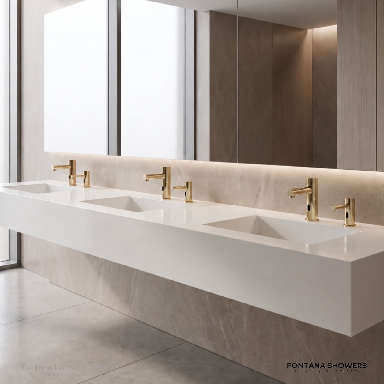Fontana Polished Gold Commercial Best Quality Deck Mounted Touchless Sensor Faucet With Soap Dispenser