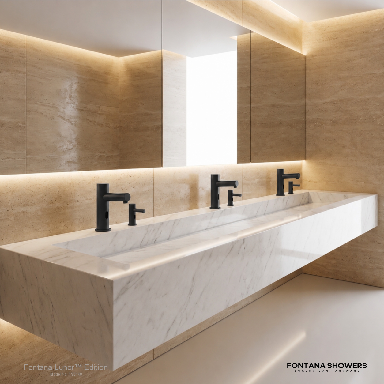 Fontana Matte Black Finish Commercial Touchless Sensor Faucet With Soap Dispenser