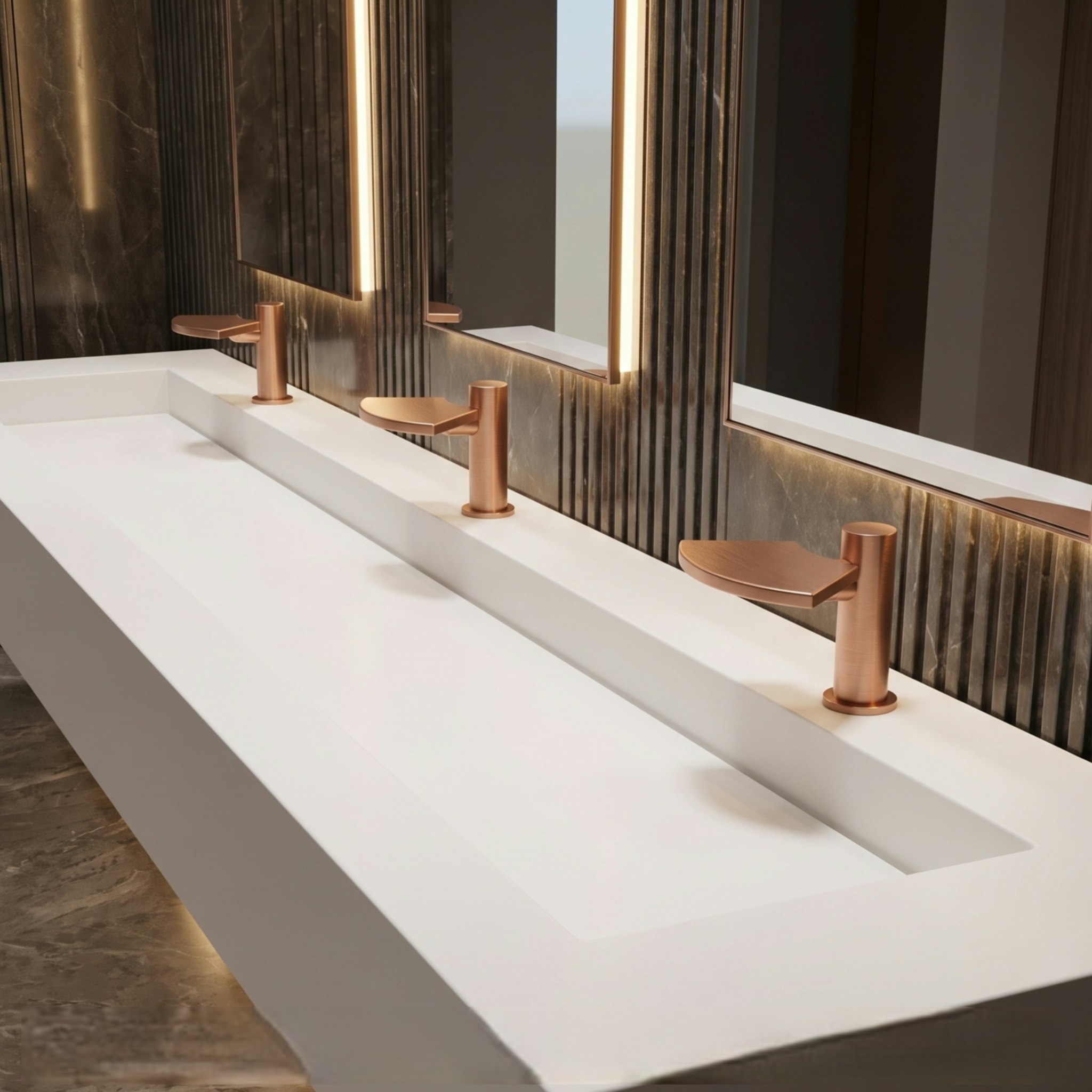 Fontana FS6108 Rose Gold Deck Mounted Commercial Automatic Sensor Faucet